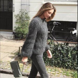 Ganni Julliard Mohair Jumper With Rear Bow